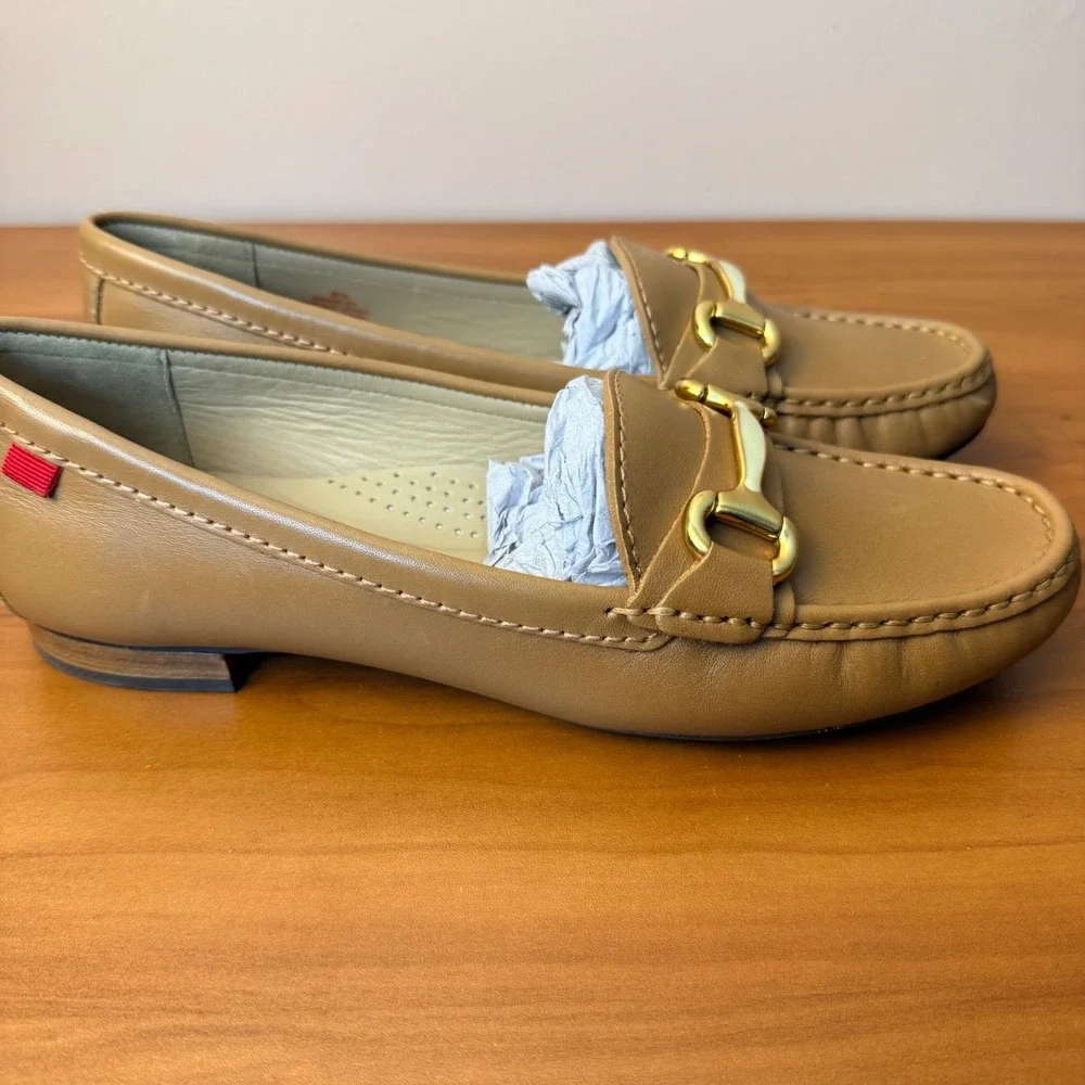 Marc Joseph New York Grand St Tan Leather Horsebit Loafers Womens 8.5 Brazil